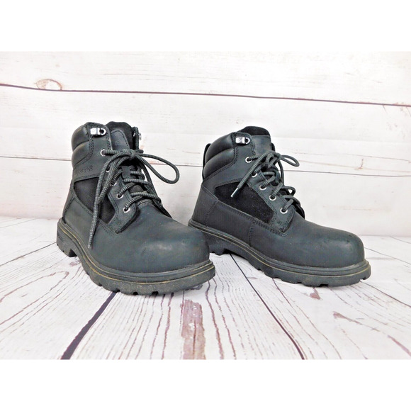 Men\'s Wolverine Boots Size 7.5 Work Black Leather Steel Toe 201291 Bulldozer 2.0 main image 9